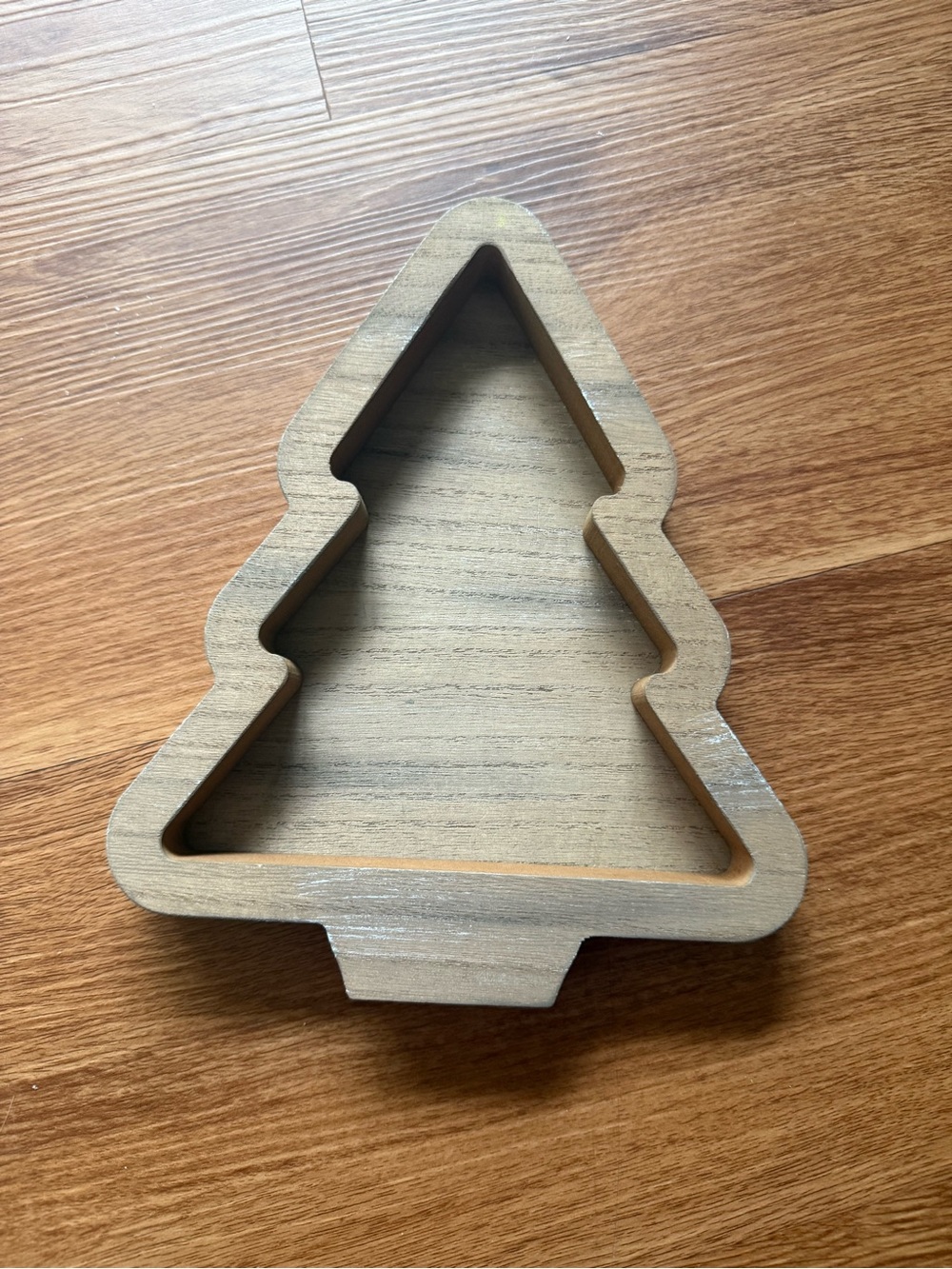 Wooden Christmas Tree Tray - Natural Wood